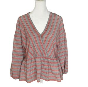 Madewell Striped V-Neck  Top